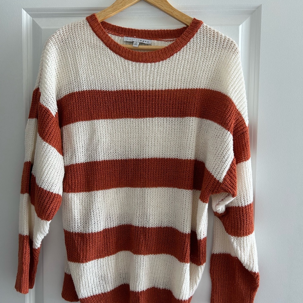 Baltic Born Orange and White Striped Sweater